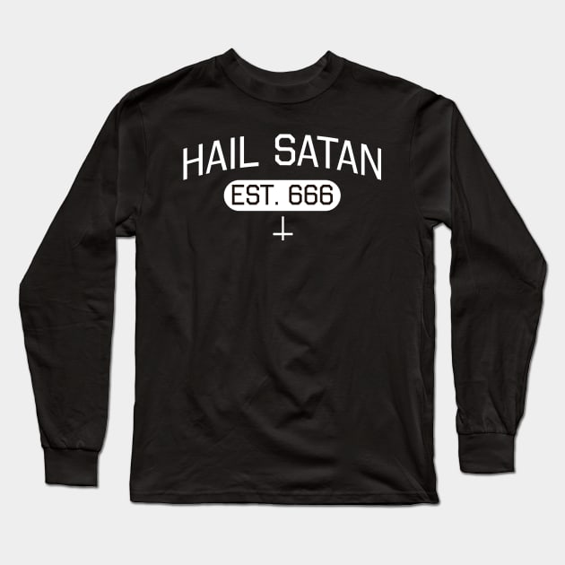 Hail Satan Est 666 Airlines Long Sleeve T-Shirt by dconciente